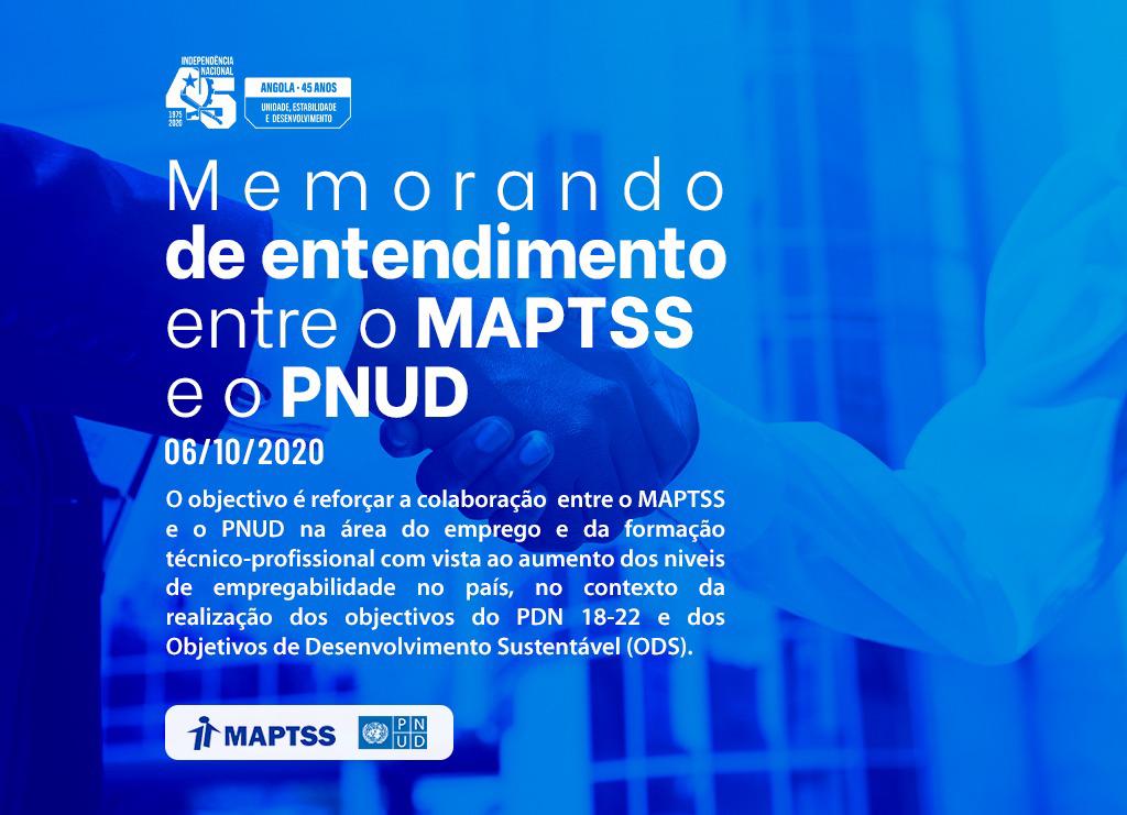 Memorando de entendimento entre o MAPTSS e o PNUD